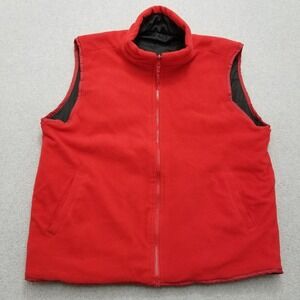 Johnny Sports Fleece Jacket Men 3XL Red Vest Zip‎ Pockets
